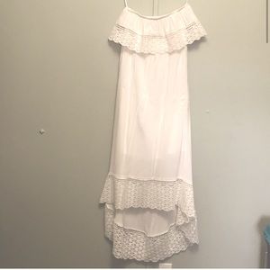 Solitaire swim swim cover-lace white-sz M